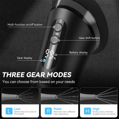 Electric Ear Wax Removal System Water Powered Ear Cleaning Tool with Irrigation Flusher 3 Pressure Settings Safe & Effective